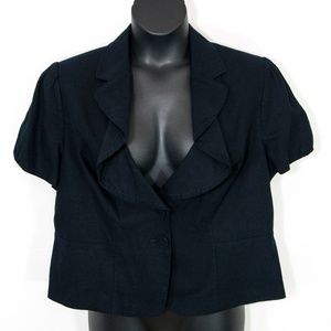 Marks & Spencer Navy Blue Linen Blazer, Career.